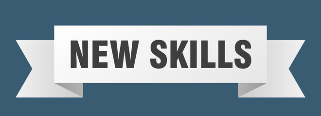 new skills ribbon. new skills isolated band sign. new skills banner
