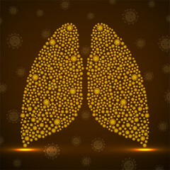 Abstract human lung with coronavirus molecules. Coronavirus 2019-nCoV new virus epidemic