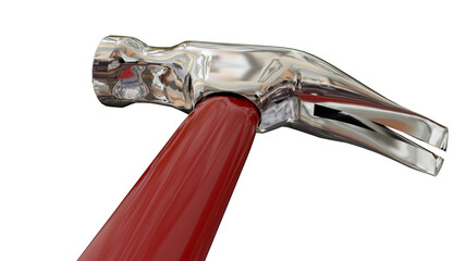hammer iron metalic red isolated - 3d rendering
