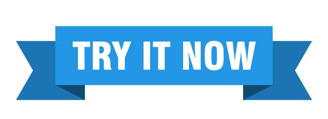 try it now ribbon. try it now isolated band sign. try it now banner