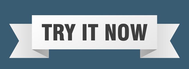 try it now ribbon. try it now isolated band sign. try it now banner