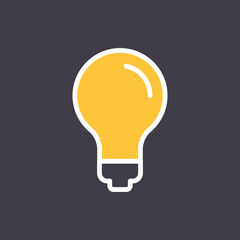 Light bulb icon, symbol of idea. Linear vector pictogram.