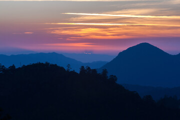 sunset over the mountains