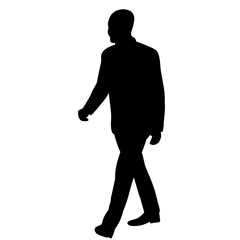  isolated, black silhouette on a white background a man is walking