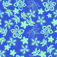 Fototapeta na wymiar Tropical flowers seamless pattern