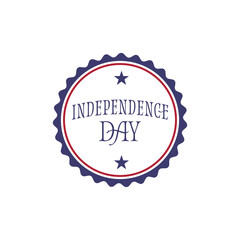 Independence Day badge design with handmade lettering. 4th of July vector illustration. United States national celebration.