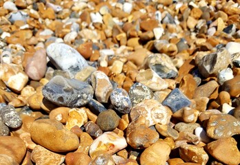 Abstract nature pebbles background. Sea pebbles beach. Beautiful nature.