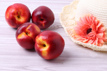 fresh ripen delicious nectarine peaches