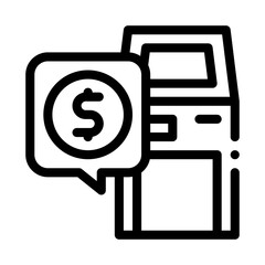 bank terminal icon vector. bank terminal sign. isolated contour symbol illustration