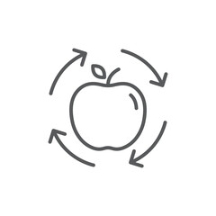 Recycling organic food vector icon symbol isolated on white background