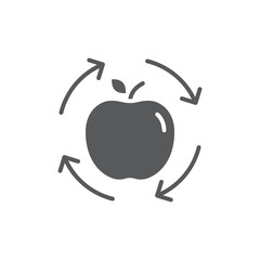 Recycling organic food vector icon symbol isolated on white background