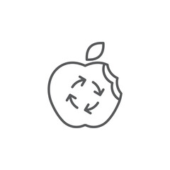 Recycling organic food vector icon symbol isolated on white background