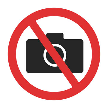 Photo camera forbidden. Banned camera crossed simple icon. Not allowed to take a photos