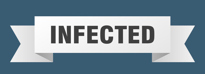 infected ribbon. infected isolated band sign. infected banner