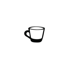 Single vector doodle element isolated on white background. Cup of tea or coffee