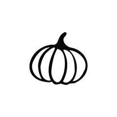 Single vector doodle element isolated on white background. Pumpkin