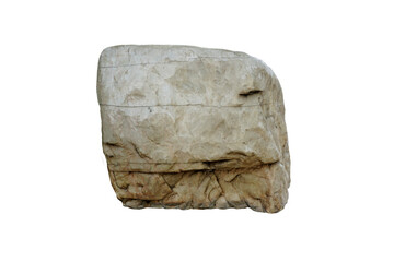 Marble rock isolated on a white background. Marble for seating stone and garden decoration. 