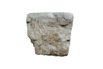 Marble rock isolated on a white background. Marble for seating stone and garden decoration. 