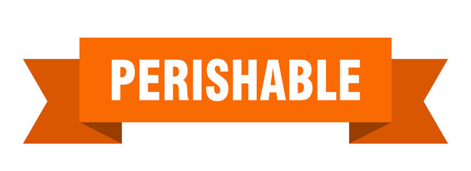 perishable ribbon. perishable isolated band sign. perishable banner