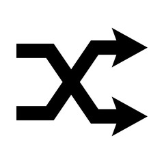 Fototapeta premium shuffle arrows icon, silhouette style