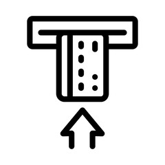 card insert in bank terminal icon vector. card insert in bank terminal sign. isolated contour symbol illustration