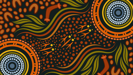Aboriginal dot art vector background