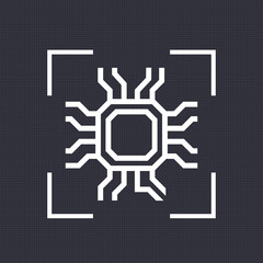 chipset, microchip, electronic circuit vector icon