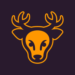 deer head vector logo element, minimalist design