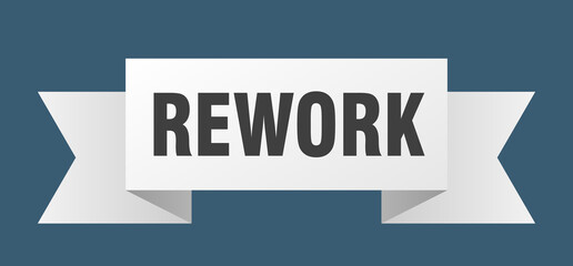 rework ribbon. rework isolated band sign. rework banner