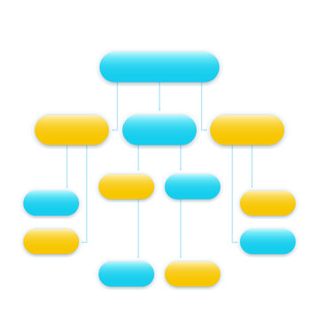 Flowchart Vector Template, Modern Design In Blue And Yellow