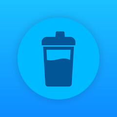 Sport shaker vector icon, nutrition for gym