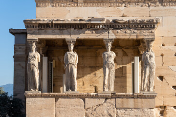 Obraz premium Caryatids statues at the Erechtheion, Acropolis, Athens