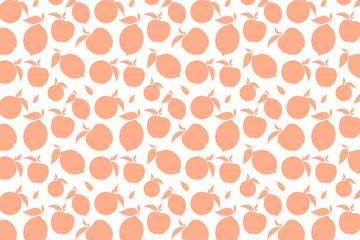 Pink fruit shape pattern on a white background