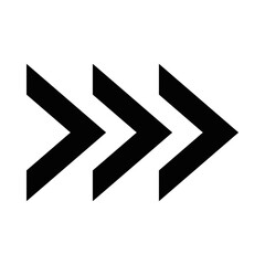 right forward arrows icon, silhouette style