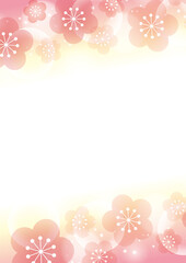 【年賀状・節分素材】キラキラした梅の背景イラスト