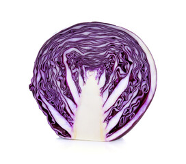 Fototapeta premium Red cabbage vegetable sliced isolated on white background