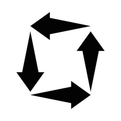 squared arrows icon, silhouette style