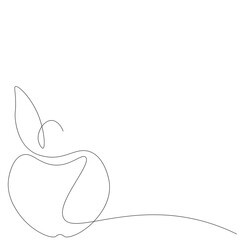 Apple fruit icon line drawing, vector illustration