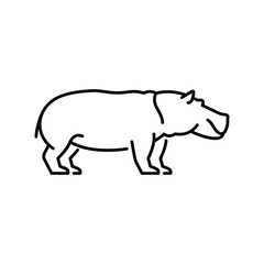 Obraz na płótnie Canvas Hippopotamus vector icon. Wild animal. African savannah fauna.