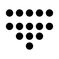 dotted down arrow icon, silhouette style