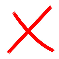 X Marks .Two Red Crossed Vector Brush Strokes. Rejected sign in grunge style.