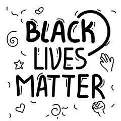 Typography vector Black Lives Matter isolated on white background
