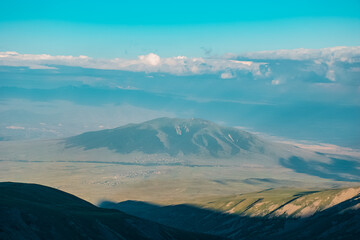 mountains and clouds