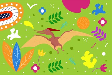 Obraz na płótnie Canvas Cute Illustration art Tyrannosaurus pattern background. can be applied on the watch, totebag. souvenirs, tshirt, stickers, phone cases, pillows, laptop skins, travel mugs, masks, pin buttons and so on