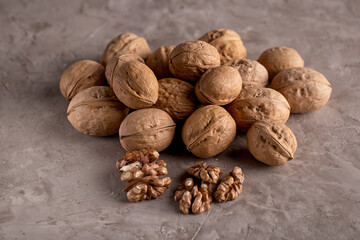 Inshell walnuts. Healthy eating Healthy food.