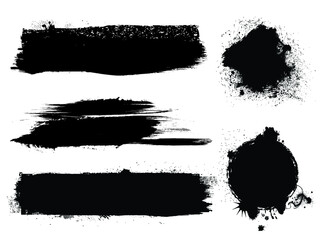 Hand drawn scribble symbols isolated on white background. Doodle style sketched Elements. Ink blots. Vector Grunge Brushes Stroke . Circle Frame. Logo Design .