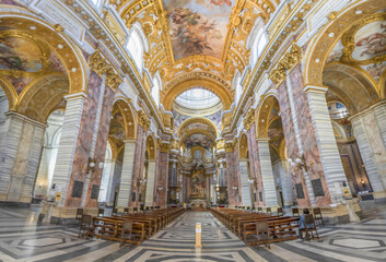 Rome, Italy - home of the Vatican and main center of Catholicism, Rome displays dozens of historical, wonderful churches. Here in particular the San Carlo al Corso basilica