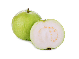 Ripe guava on white background