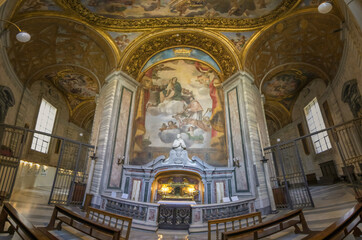 Obraz premium Rome, Italy - home of the Vatican and main center of Catholicism, Rome displays dozens of historical, wonderful churches. Here in particular the San Carlo al Corso basilica