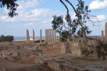 Ancient ruins of Ptolemais near Benghazi, Libya